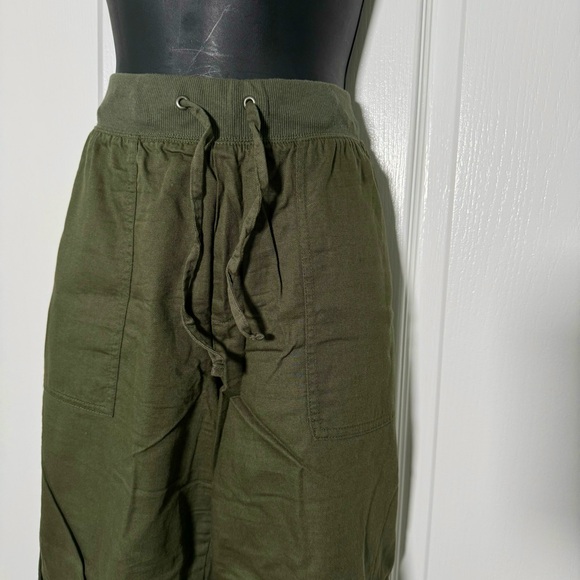 Gap Women’s Linen blend Olive Green Jogger Pants Size Large - Picture 3 of 6